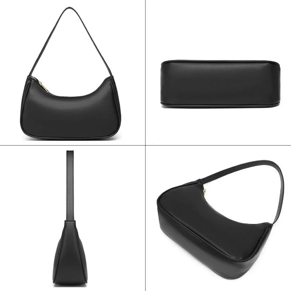 Vegan Leather Shoulder Bag Women Hobo Tote Purse Clutch Zipper Closure
